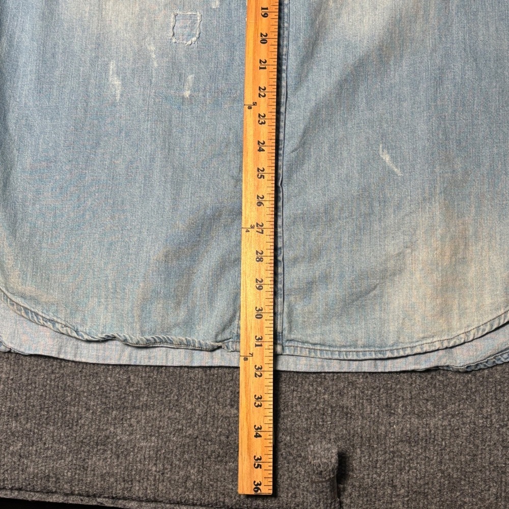 G-Star Raw Denim Vest Mens XXL Blue Distressed Wolker Shirt D00435 - Picture 12 of 15